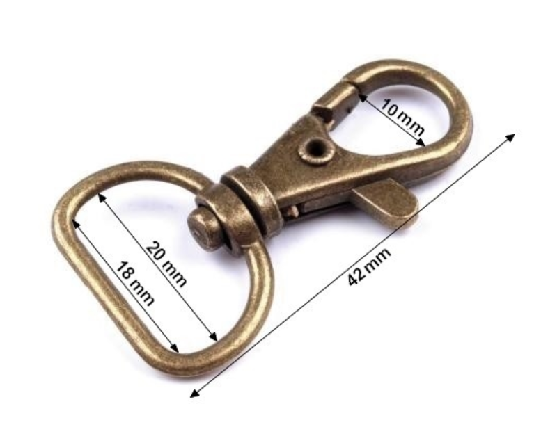 Karabina 18mm růžové zlato otočná