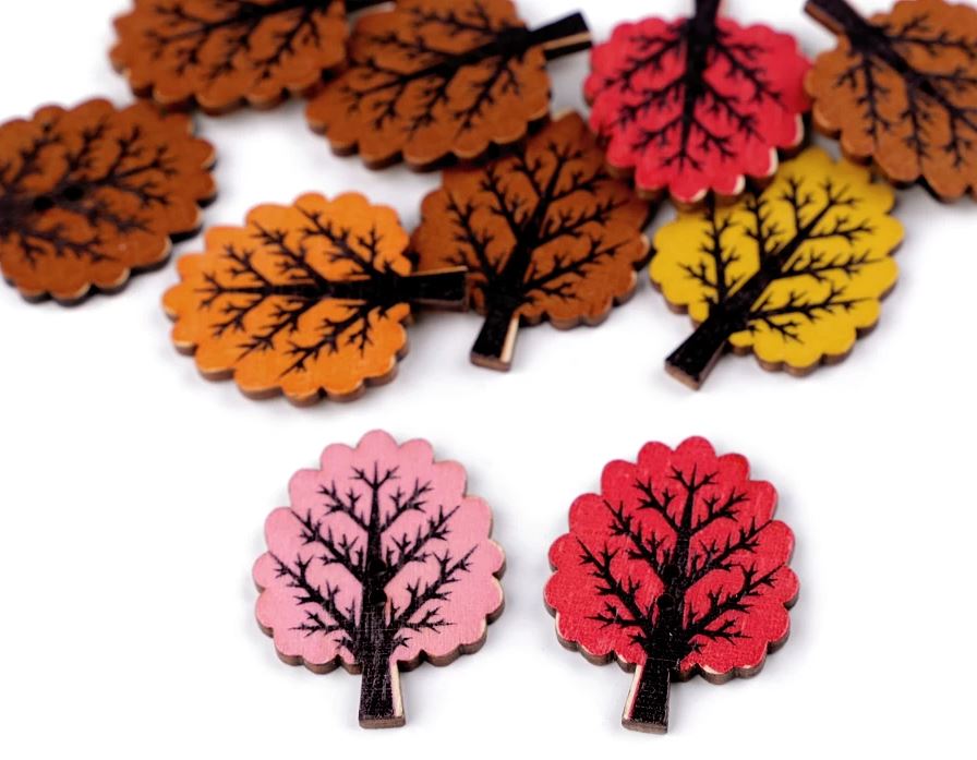 Knoflík dřevěný - strom růžový