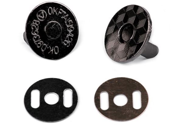 Zapínání magnetické 18mm černý lak tenké
