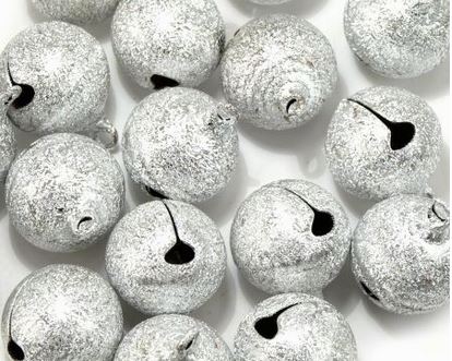 Rolnička 20mm stříbrná glitr