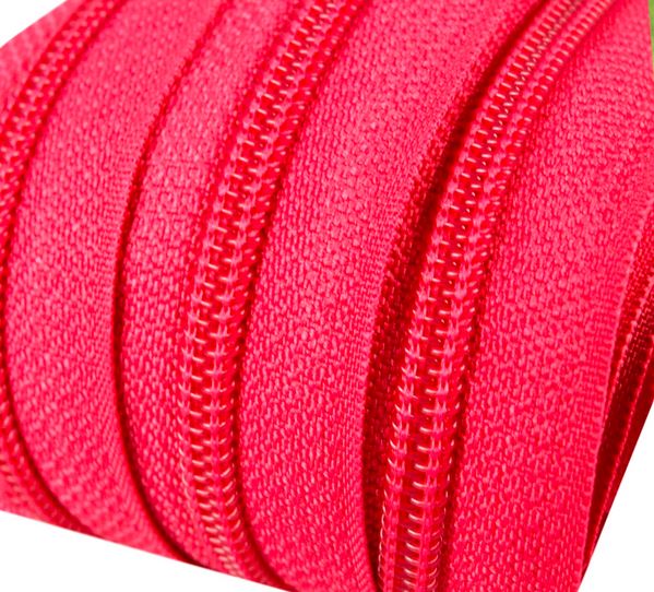 Metrážový zip spirálový 3mm neonově růžový 338