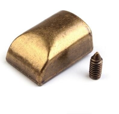 Koncovky na šnůrky hranatá staromosaz 10x14 mm