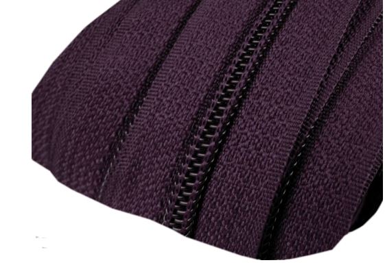 Metrážový zip spirálový 5mm tmavě fialový 196