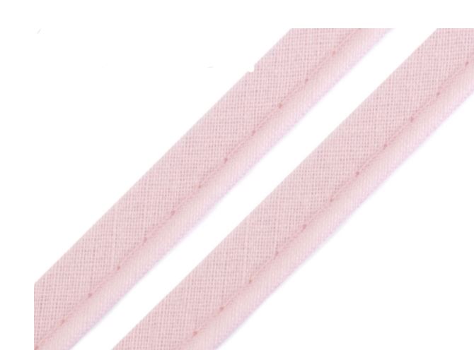 Bavlněná paspulka šíře 12mm světle růžová 372151