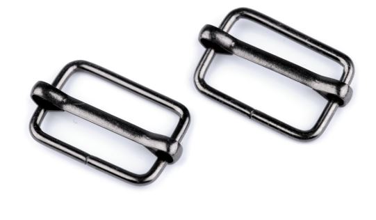 Posunovač na popruhy 20 mm černý nikl
