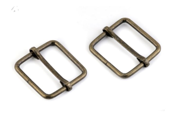 Posunovač na popruhy 20 mm staromosaz čtvercový