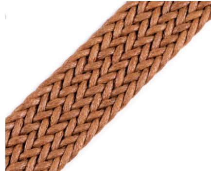 Popruh bavlněný proplétaný 30mm skořicový