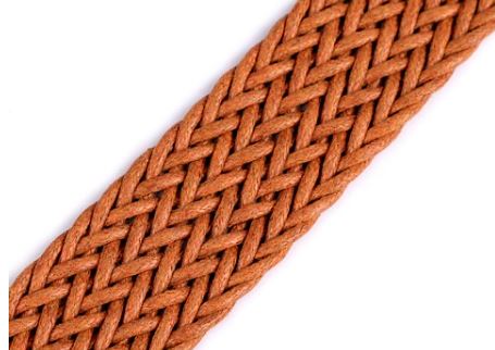 Popruh bavlněný proplétaný 30mm hnědý koňak