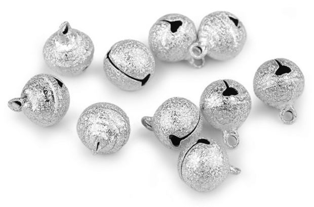 Rolnička 12mm stříbrná glitr