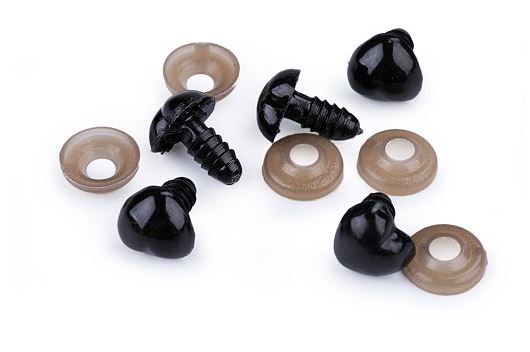 Bezpečnostní čumák srdce černý 12x13 mm