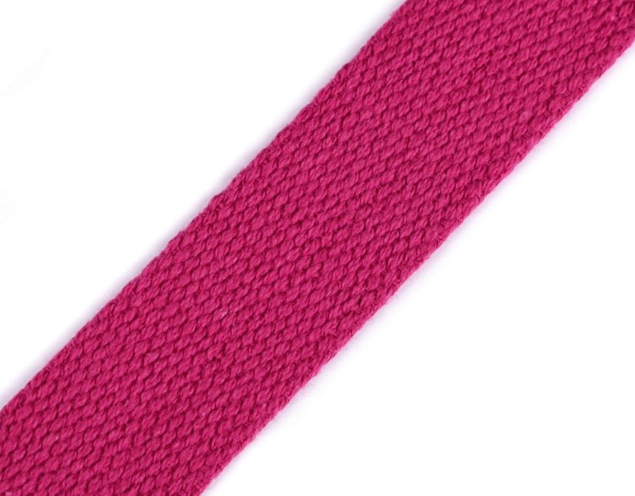Popruh bavlněný 30mm sytě růžový