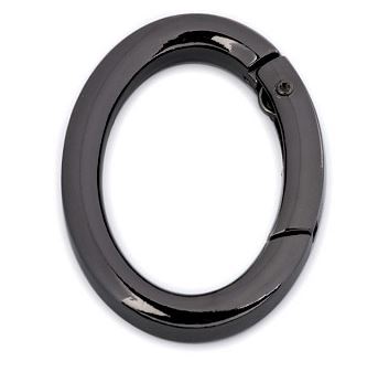 Karabina oválná 29mm černý nikl