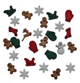 Dekorační knoflíčky vánoční miniatury