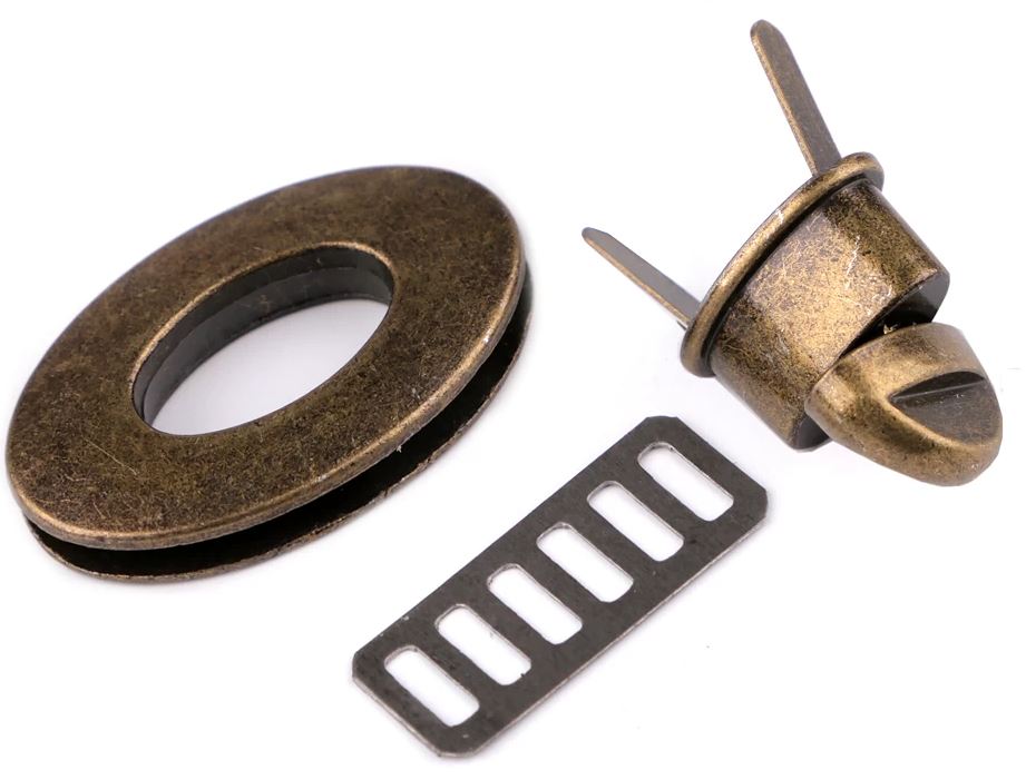 Zapínání kabelkové otočné 37 mm staromosaz