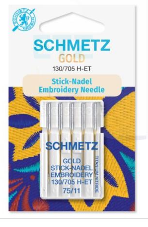 Strojové jehly SCHMETZ embroidery gold 5x75