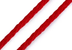 Šňůra bavlněná 7mm červená 5