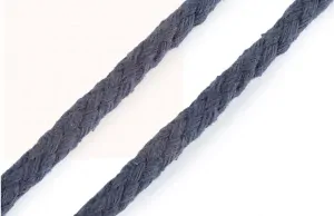 Šňůra bavlněná 7mm šedá tmavá 10