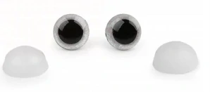 3D oči 12 mm glitrové krémové