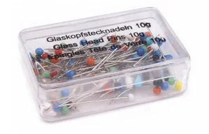 Špendlíky se skleněnou hlavičkou 32mm