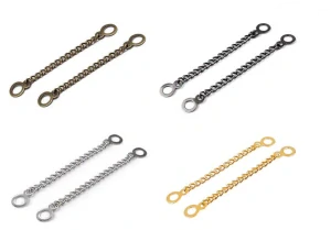 Kovový řetízek 9 cm černý nikl