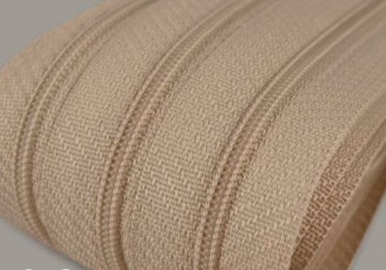 Metrážový zip spirálový 3mm pískový 308