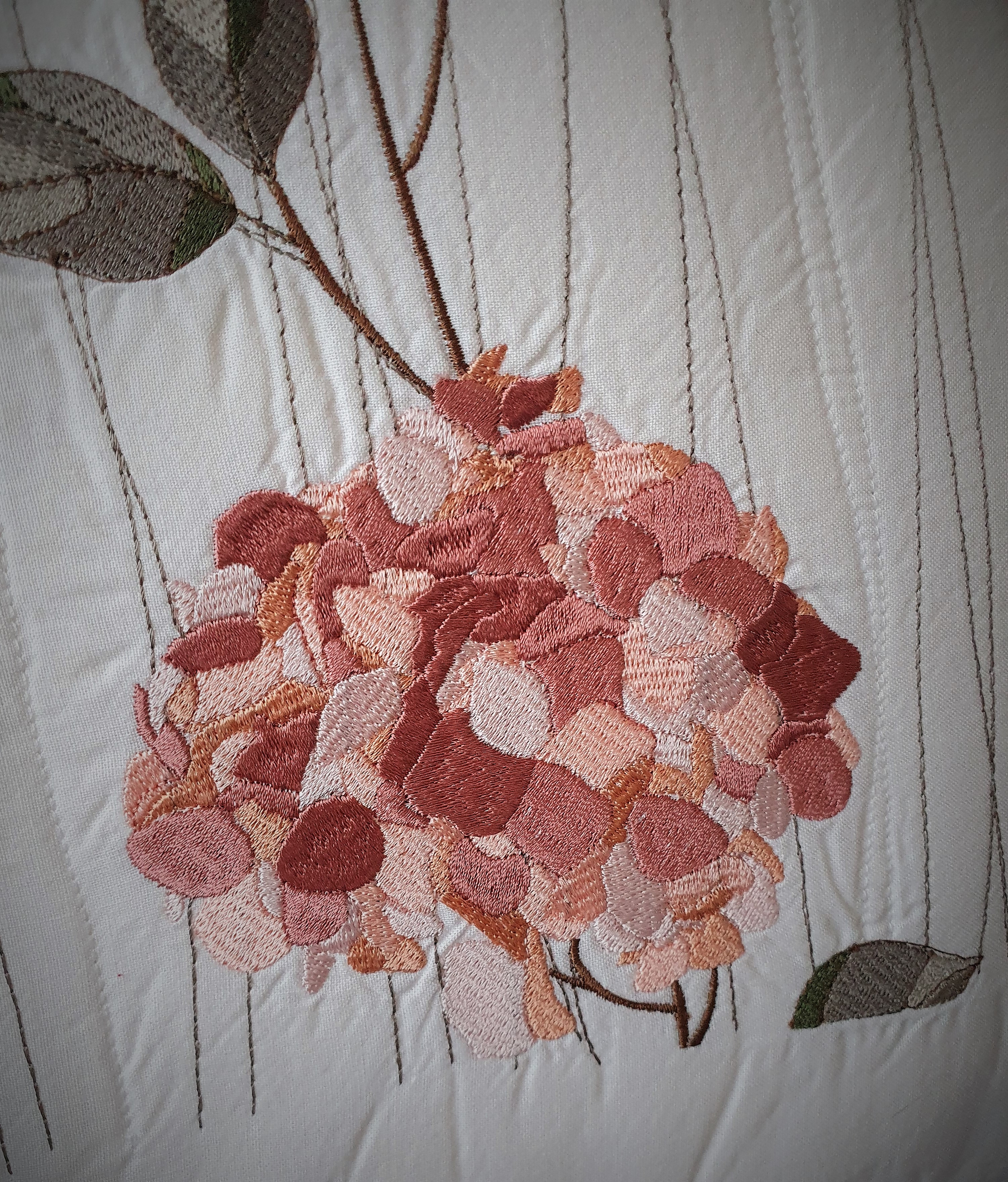 Polštář s hortenzií 50 x 50 cm
